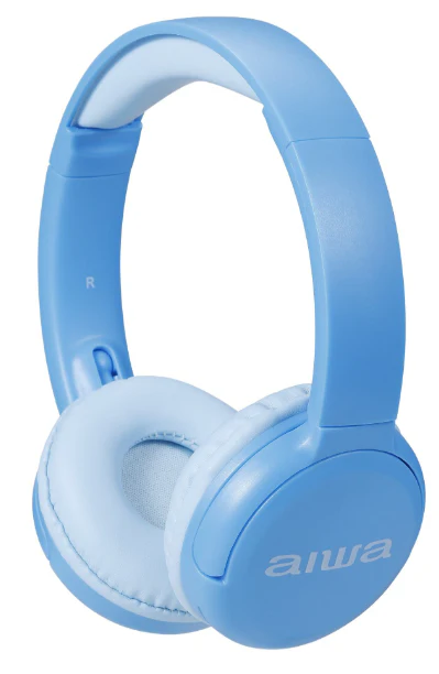 AIWA 2-IN-1 KID SAFE HEADPHONES WIRELESS AND WIRED WITH VOLUME LIMITING TECHNOLOGY, BLUE - Image 2