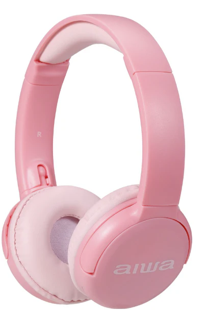 AIWA 2-IN-1 KID SAFE HEADPHONES WIRELESS AND WIRED WITH VOLUME LIMITING TECHNOLOGY, PINK - Image 2