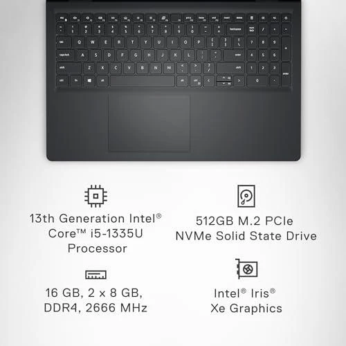 DELL INSPIRON 15,15.6" TOUCH,FHD,I5-1335U,16GB,512GB SSD,WIN11,BLACK,FACTORY REFURBISHED - Image 5