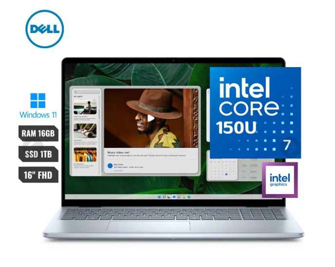 DELL INSPIRON 16,16" TOUCH,FHD,CORE 7-150U,16GB,1TB SSD,WIN11,MIDNIGHT B,FACTORY REFURBISHED - Image 2