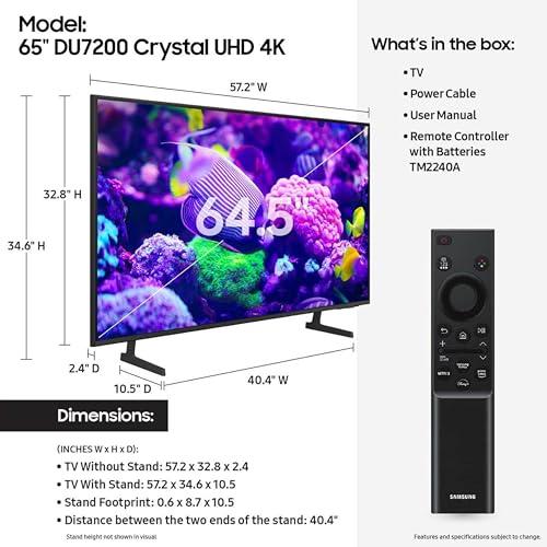 Samsung 65" Class DU7200 4K LED Smart TV - Image 6
