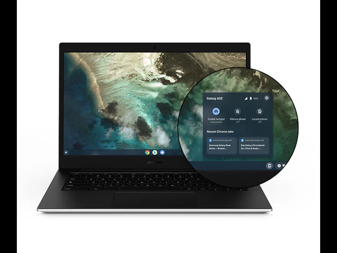 SAMSUNG GALAXY CHROMEBOOK GO, 14" , CELERON N4500, 4GB, 32GB EMMC, CHROME OS, SI, FAC RFB - Image 3
