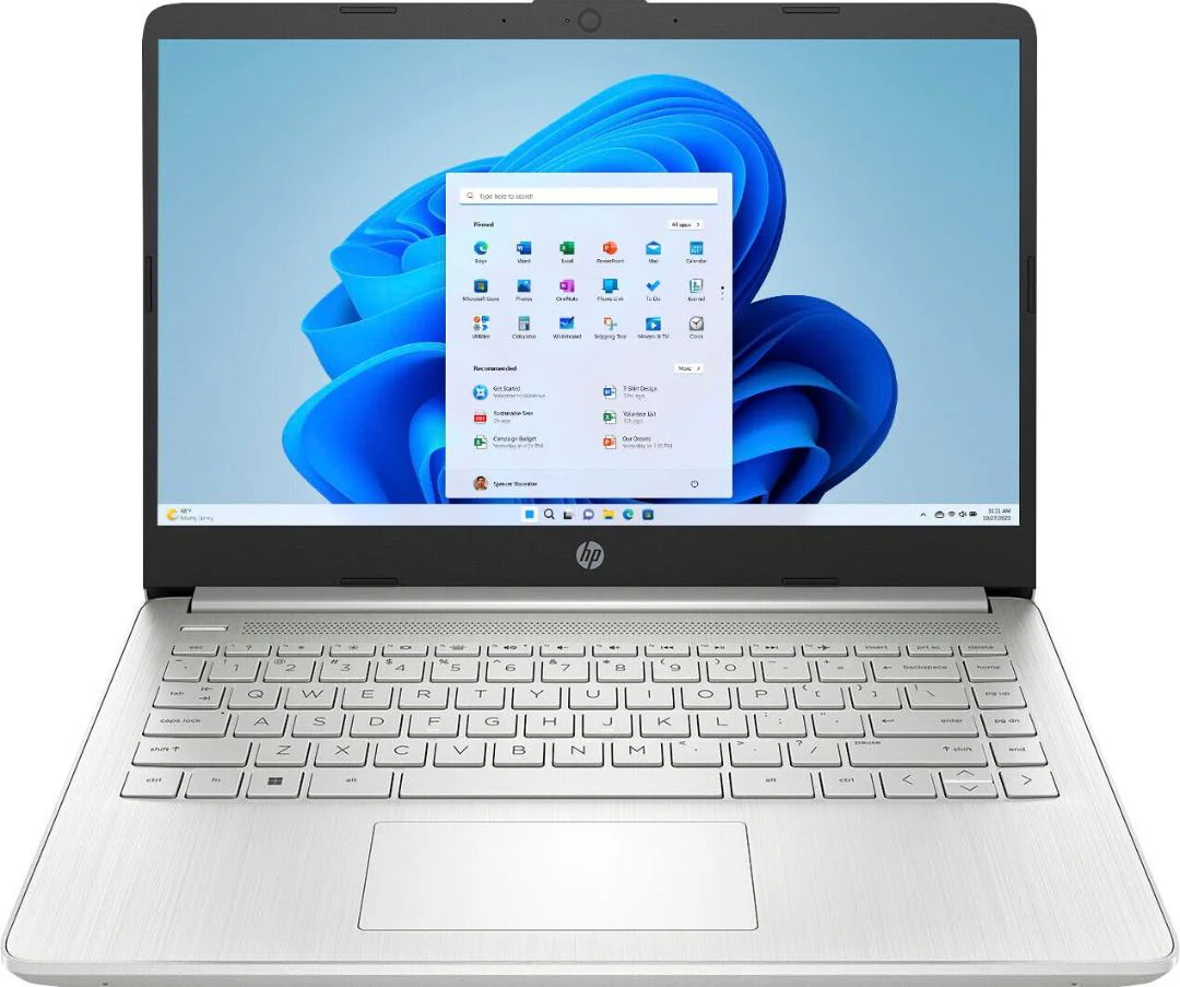 HP 14-DQ0760DX, 14"HD, CELERON 4020, 4GB, 128GB EMMC, W11, NATURAL SILVER - Image 4