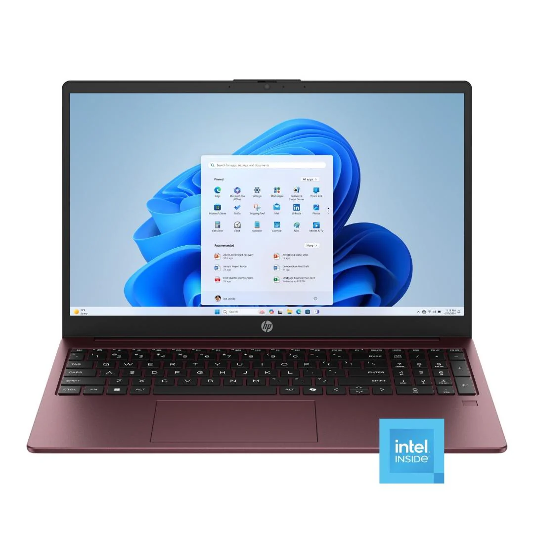 HP 15-FD0088WM 15.6"HD N200 4GB 128GB UFS W11,Glimmer Garnet - Image 4