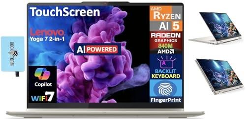 LENOVO YOGA 7 2IN1 LAPTOP 16.0 WUXGA AMD RYZEN AI 5 340,16GB LPDDR5X,WIN 11 PRO W/USB HUB,SEASHELL - Image 9