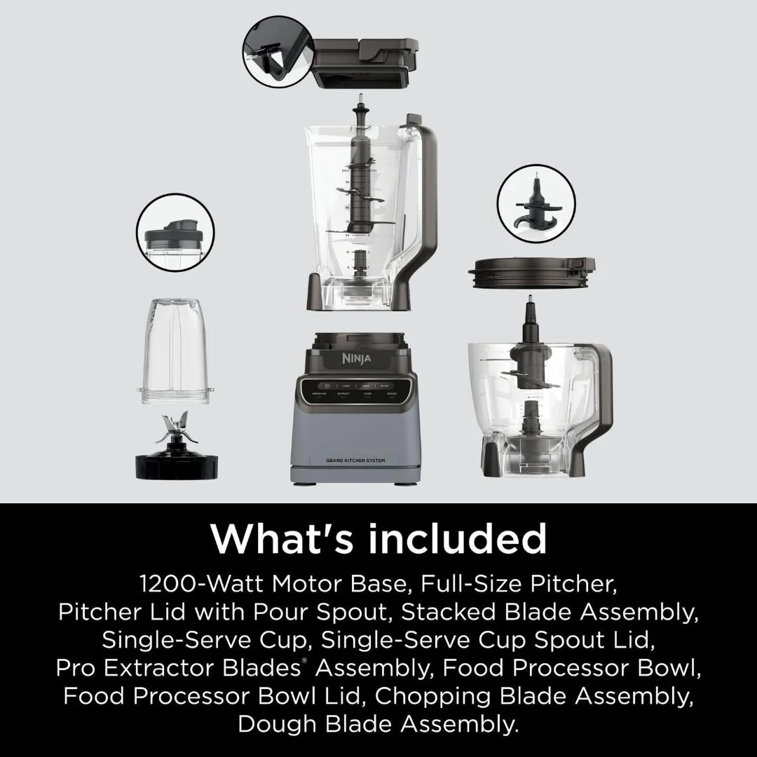 NINJA GRAND KITCHEN SYSTEM 1200 WGRAND KITCHEN SYSTEM 1200 4 PRESET AUTOIQ PROGRAMS BLENDER, BLACK, - Image 3