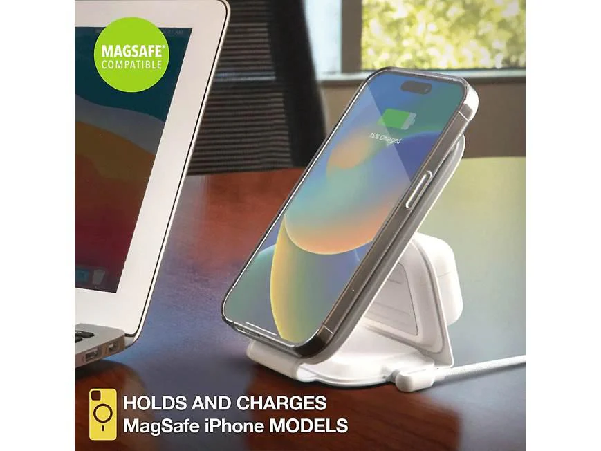 SCOSCHE,MAGICMOUNT TRAVEL,FOLDING 2-IN-1 WIRELESS CHARGER,WHITE - Image 2