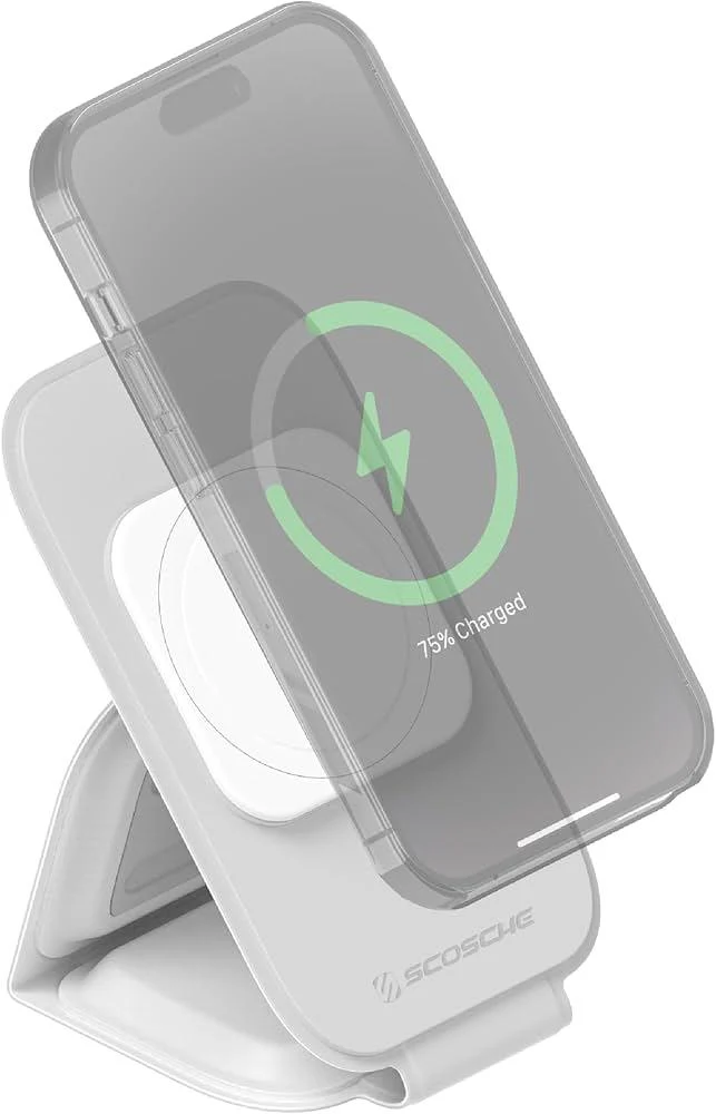 SCOSCHE,MAGICMOUNT TRAVEL,FOLDING 2-IN-1 WIRELESS CHARGER,WHITE - Image 3