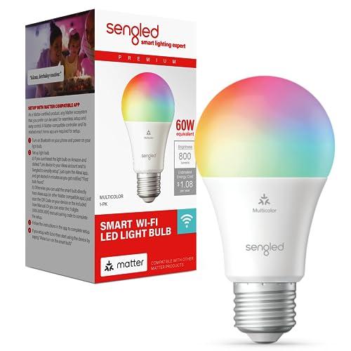 SENGLED LED SMART LIGHT BULB A19,MATTER-ENABLED,WORKS WITH ALEXA,60W,MULTICOLOR - Image 3