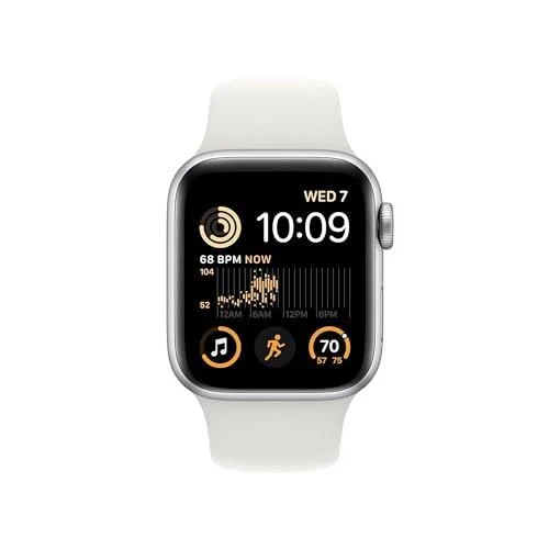 APPLE SERIES SE 2ND GEN GPS WATCH,40MM,WATCH OS,SILVER ALUMINUM CASE WITH WHITE SPORT BAND S,USED - Image 2